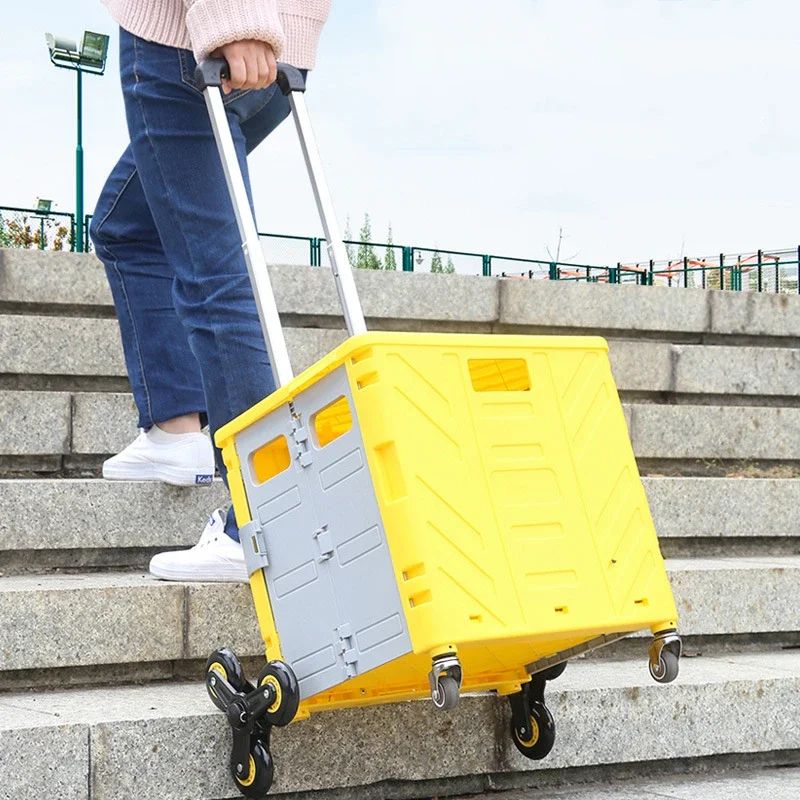 

Eason портативная корзина для покупок, складной ящик для хранения, для багажа, многофункциональная Бытовая тележка для подъема по лестнице, для магазина, автомобиля