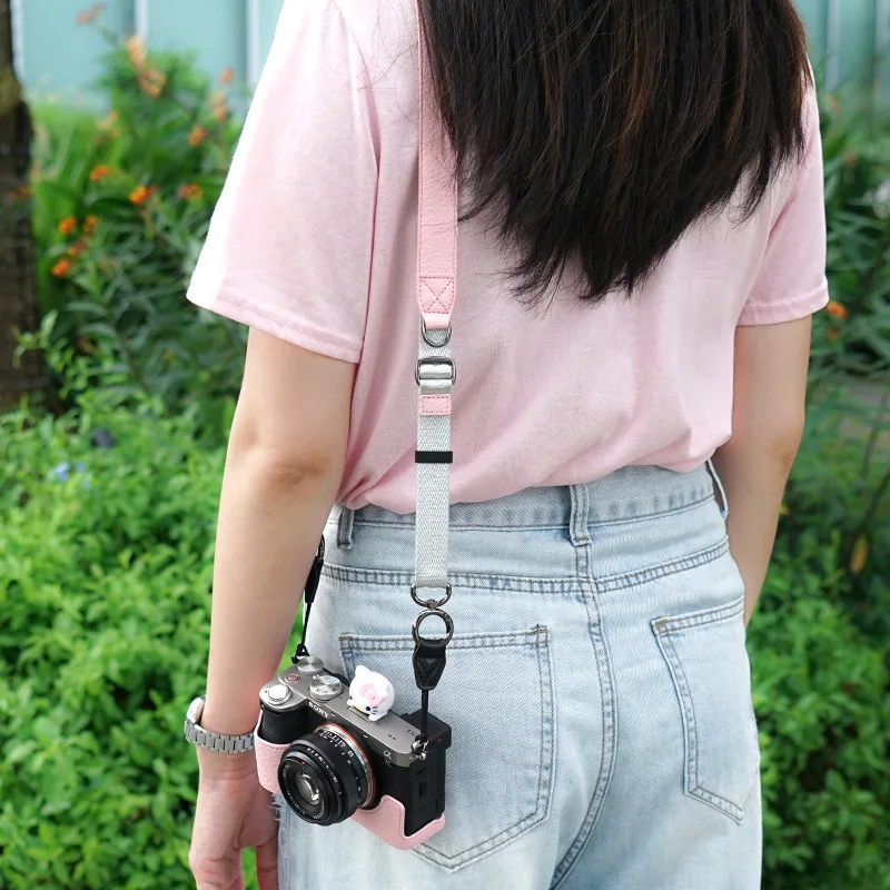 Camera Shoulder Strap Neck Strap Quick Release Leather Length Adjustable Universal for Sony Nikon Canon Fuji Pentax Leica Olympu