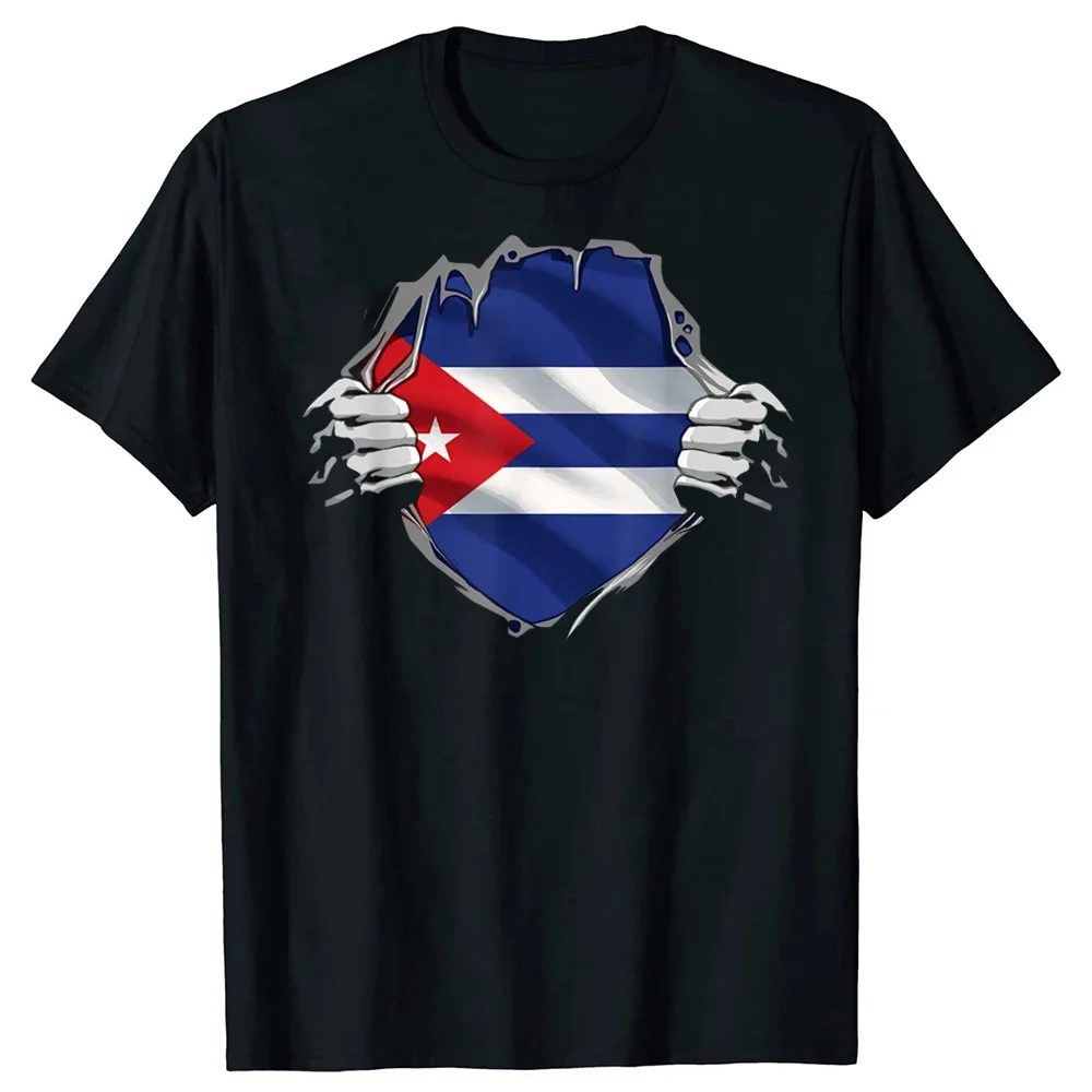 Kuba-Flagge Kubanischer Tag Retro Vintage Geschenk T-Shirts Sommer-Stil Grafik Baumwolle Streetwear Kurzarm Kuba DNA Herrenbekleidung