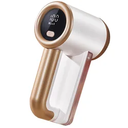 Advanced Rechargeable Fabric Shaver with LED Display and Adjustable Speeds (White)