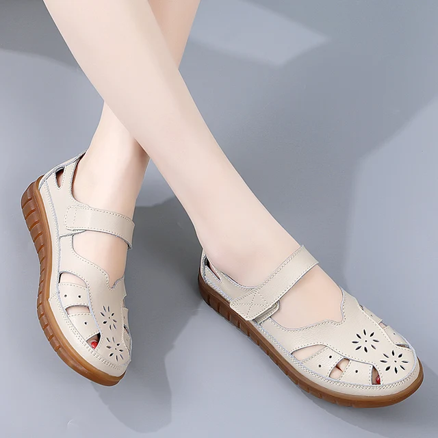 Sandales d'Été Confortables et Plates pour Femme, Chaussures de Marche et de Plage, Nouvelle Collection 2024 1
