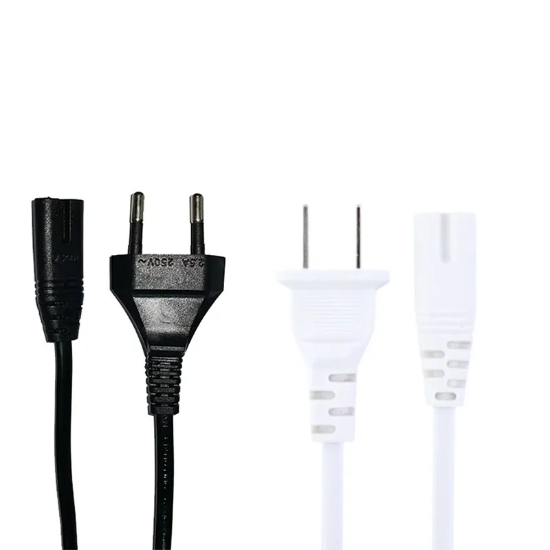 EU AC Power Cable 0.5m 1m 1.5m 2m 2 Prong IEC 320 C7 Figure 8 EU Plug Power Cord For PC Computer Monitor Laser Printer