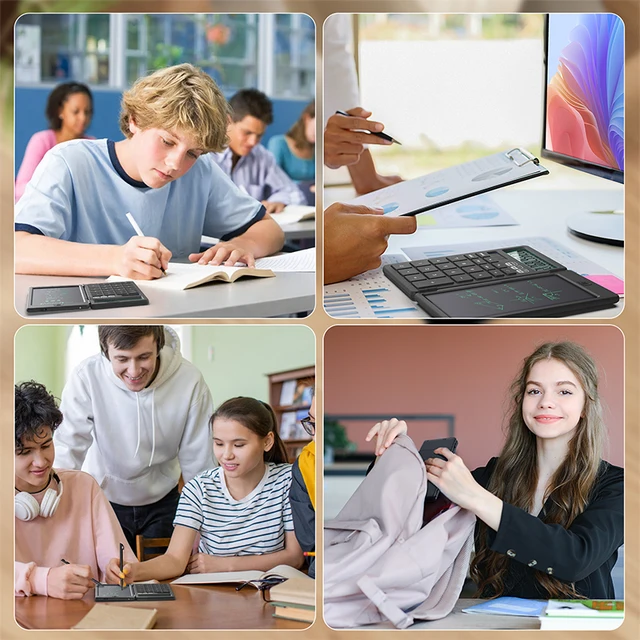 Calculatrice de base améliorée avec bloc-notes de 6,5 pouces, calculatrice standard de poche, fonction 12 chiffres, 2 en 1, portable pour l'école et le bureau 6 Calculatrice de base améliorée avec bloc-notes de 6,5 pouces, calculatrice standard de poche, fonction 12 chiffres, 2 en 1, portable pour l'école et le bureau 6