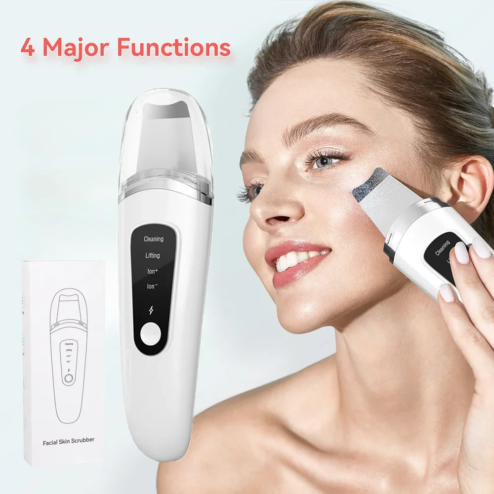 Ultrasonic Skin Scrubber Face Spatula Facial Skin Exfoliator Scraper and Blackhead Remover Pore Cleaner Facial Deep Cleansing
