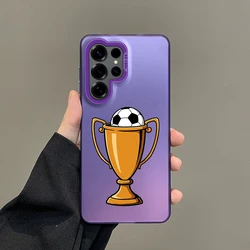Vibrant Color Phone Case with Silver IMD Design - Soccer Love Champion Edition - Samsung S22 5G (B1 - Purple)