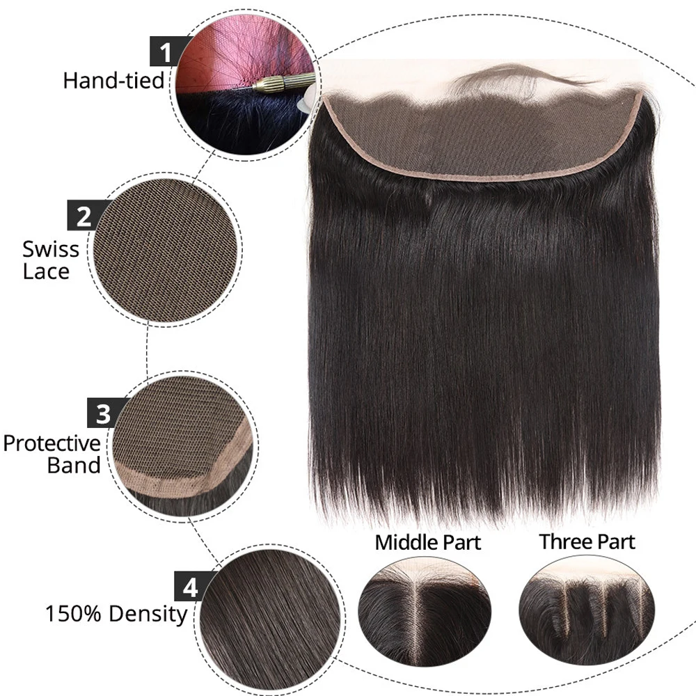 Human Hair Extensions Human Hair Closure Human Hair Lace Product Human Hair Frontal 4X4 Lace Closure 13X4 Lace Frontal 100% Human Hair