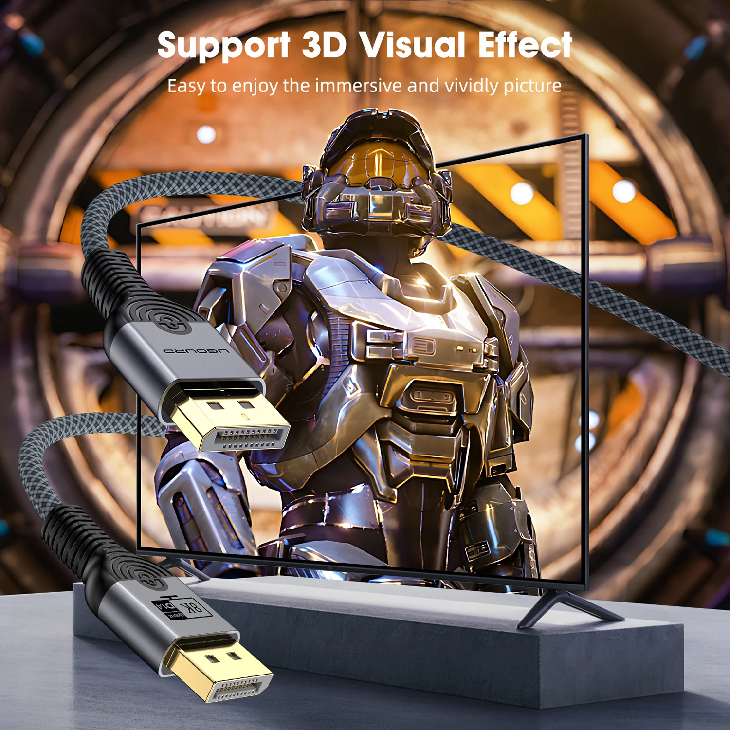 UGOURD DP1.4 Cable 8K 60HZ DP 1.4 1.2 Cable 4K 120HZ 144HZ UHD Ultra high definition video Displayport cable 3m 5m for projector displayport cable