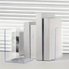 1/2pcs Clear Acrylic Bookends, Durable Transparent Bookshelf Partition Plates, for Office, School, and Home Organization 4