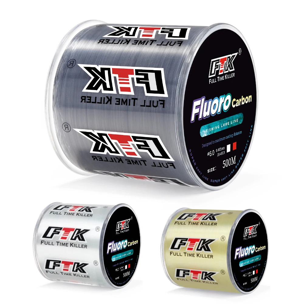 Fishing Line FTK 300M Fluorocarbon Coating Fishing Line 0.14mm-0.5mm 4.13lb-34.32lb Leader Carbon Fiber Line Fishing Lure Accessories