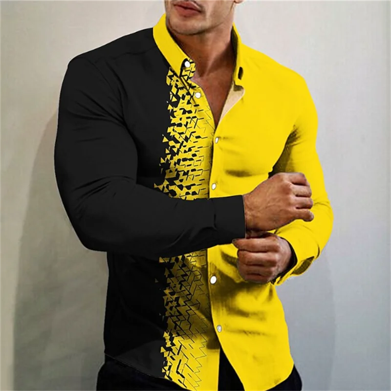 2023 men's T-shirt suit button shirt half splicing trend new geometric flower clear pattern soft and comfortable shirt clothing pattern printing imd tpu clear phone shell for xiaomi redmi 8a girl