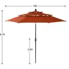 10 ft Outdoor Patio Umbrella, Auto-Tilt Market Table Umbrellas with Crank, 8 Sturdy Ribs & 1.5" Pole UV Protection f 6