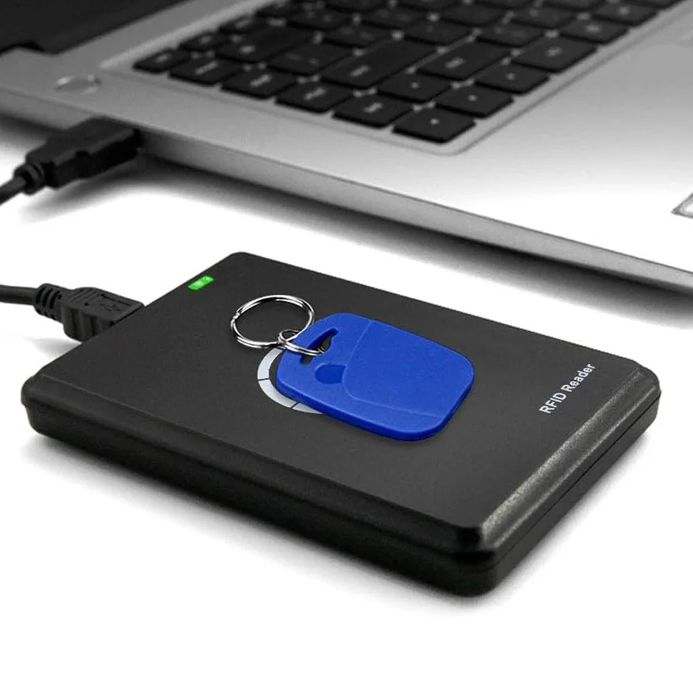 NFC Smart Card Reader Writer 13.56MHz/125KHz RFID Copier Duplicator USB Programmer Key Fob Card ID IC Decoder Door Access System