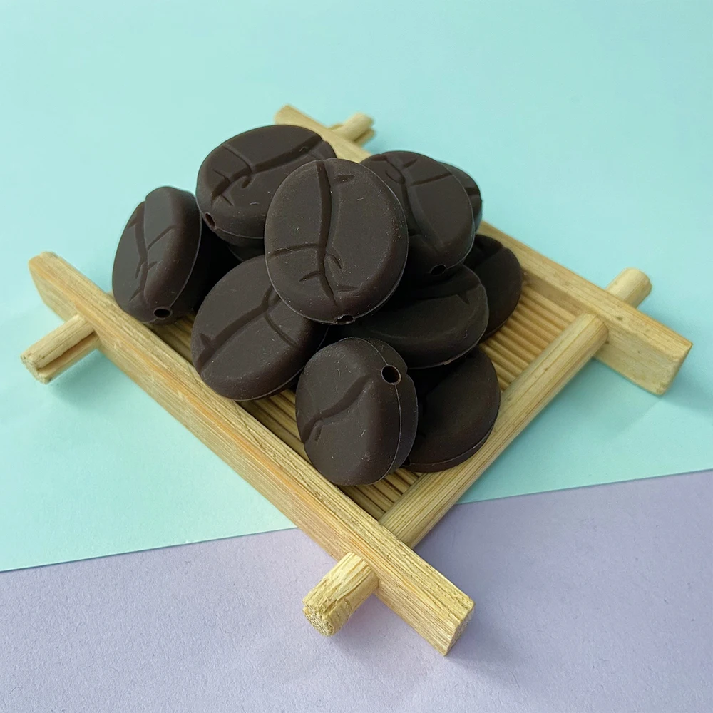 10pcs 실리콘 커피 콩 비즈 BPA 무료  Molar 비즈 DIY Pacifier 체인 액세서리 간호  완구