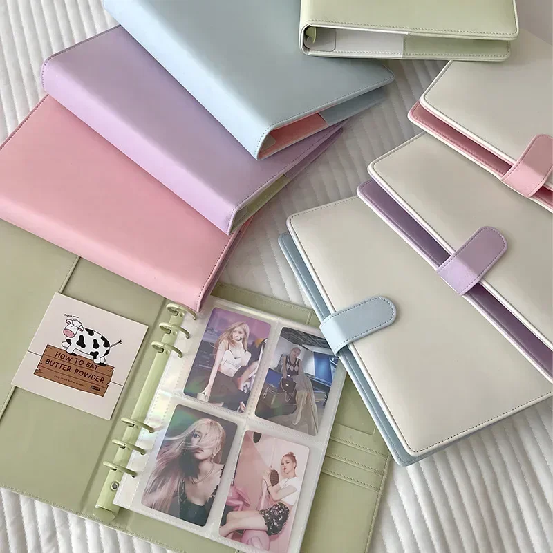IFFVGX A5 Binder Photocard Holder Kpop Idol Photo Album Candy Color Photocards Collect Book Cards Storage Kawaii Stationery