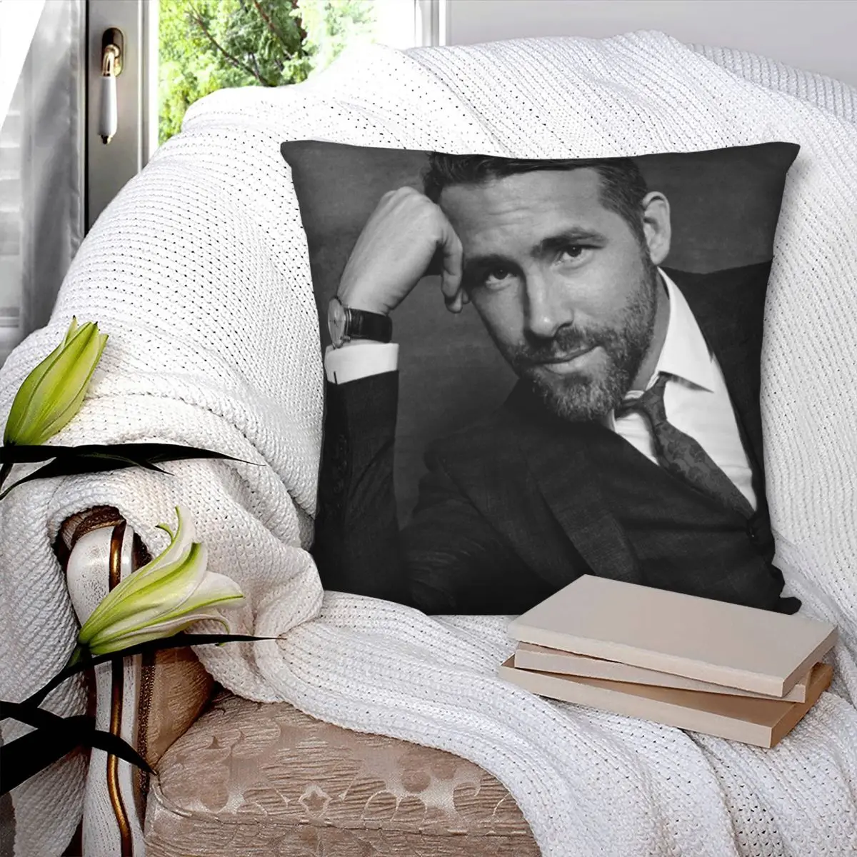 Custom Ryan Reynolds Pillowcase Wedding Decorative Cotton Linen