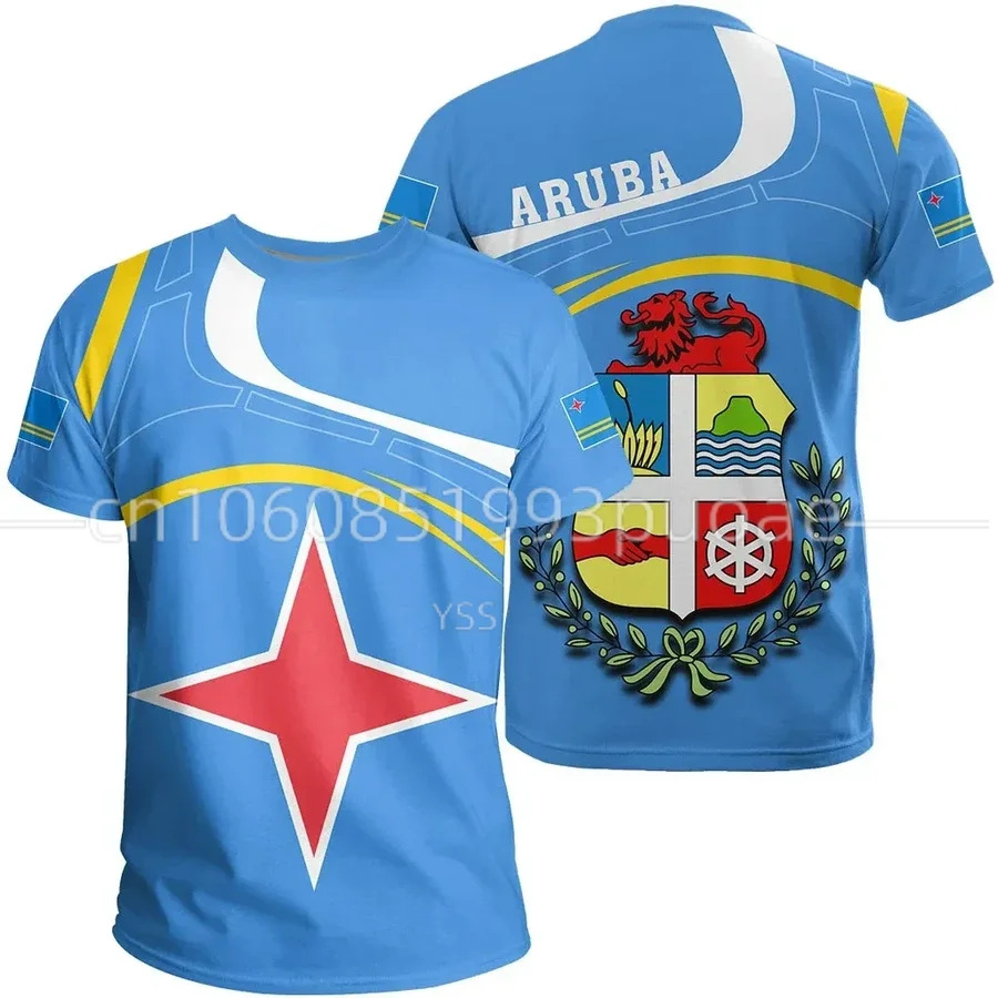 

2023 Spring and Summer Aruba T-shirt diy Free Custom Name Number Nicaragua T-shirt Flag Aruba University Print Men's Clothing