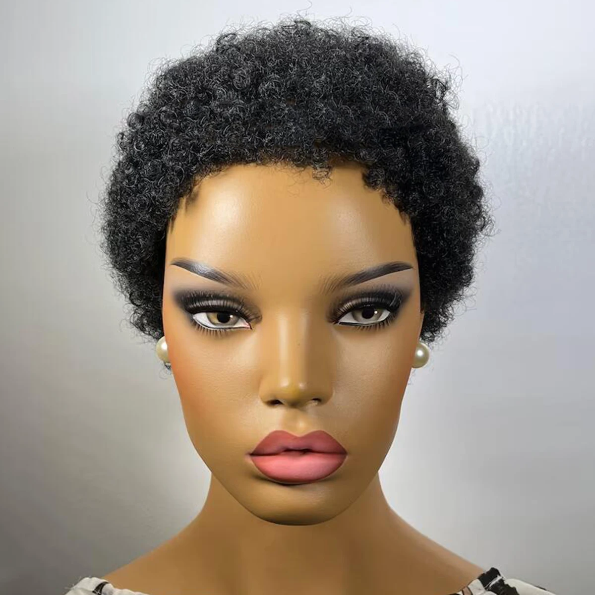 NEW Short Afro Kinky glueless Wig/Afro Wig for gym, 100% human hair Black short Afro Wig for black women 4
