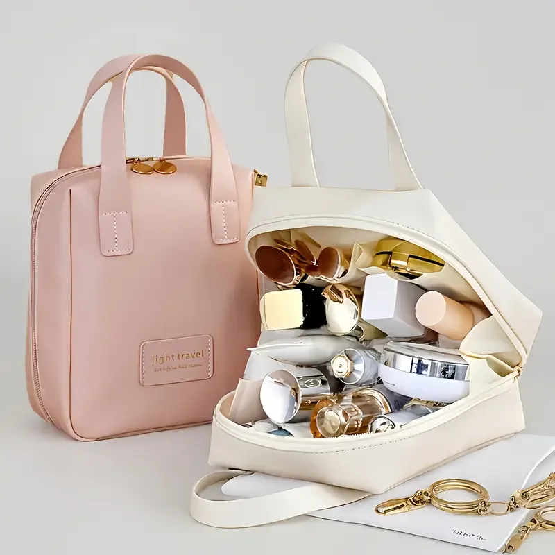 Portable Travel Makeup Bag with Large Capacity High-End Cosmetic Organizer Stylish Toiletry Storage Bag for Cosmetics