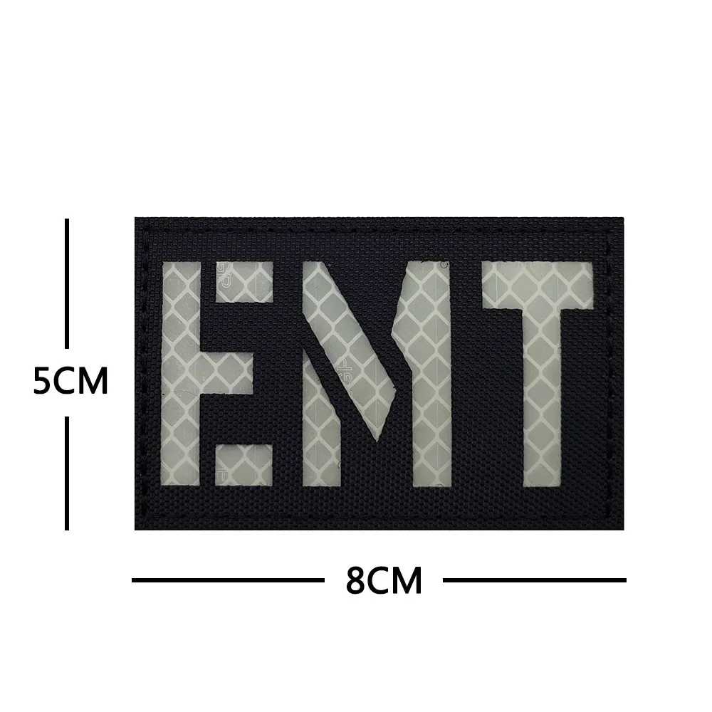 반사 후크 및 루프 패치, 군사 EMT, 구조, 의료 긴급 야간 인식 암밴드, 사기 배지 배낭 스티커