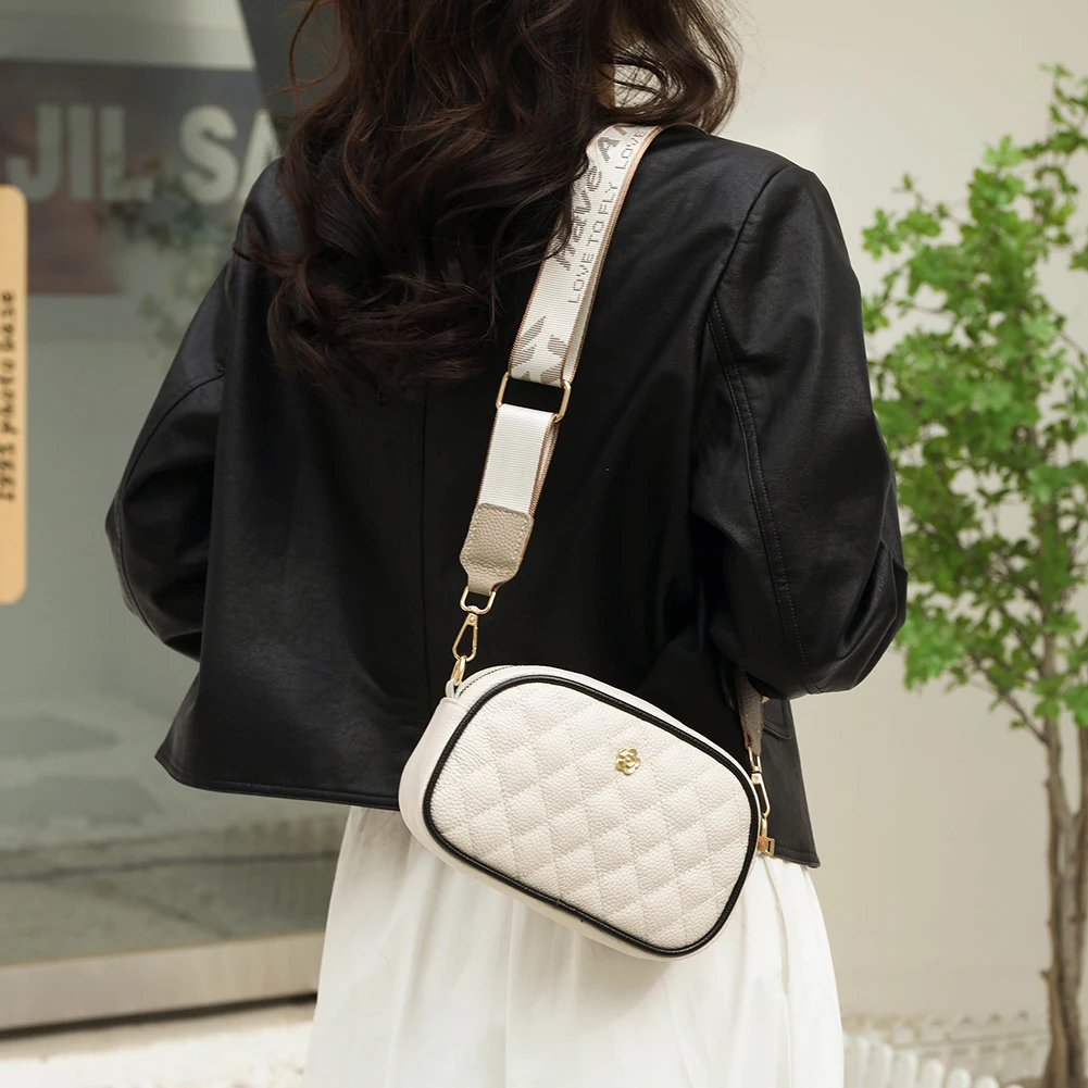 Black Crossbody Bag With Wide Strap