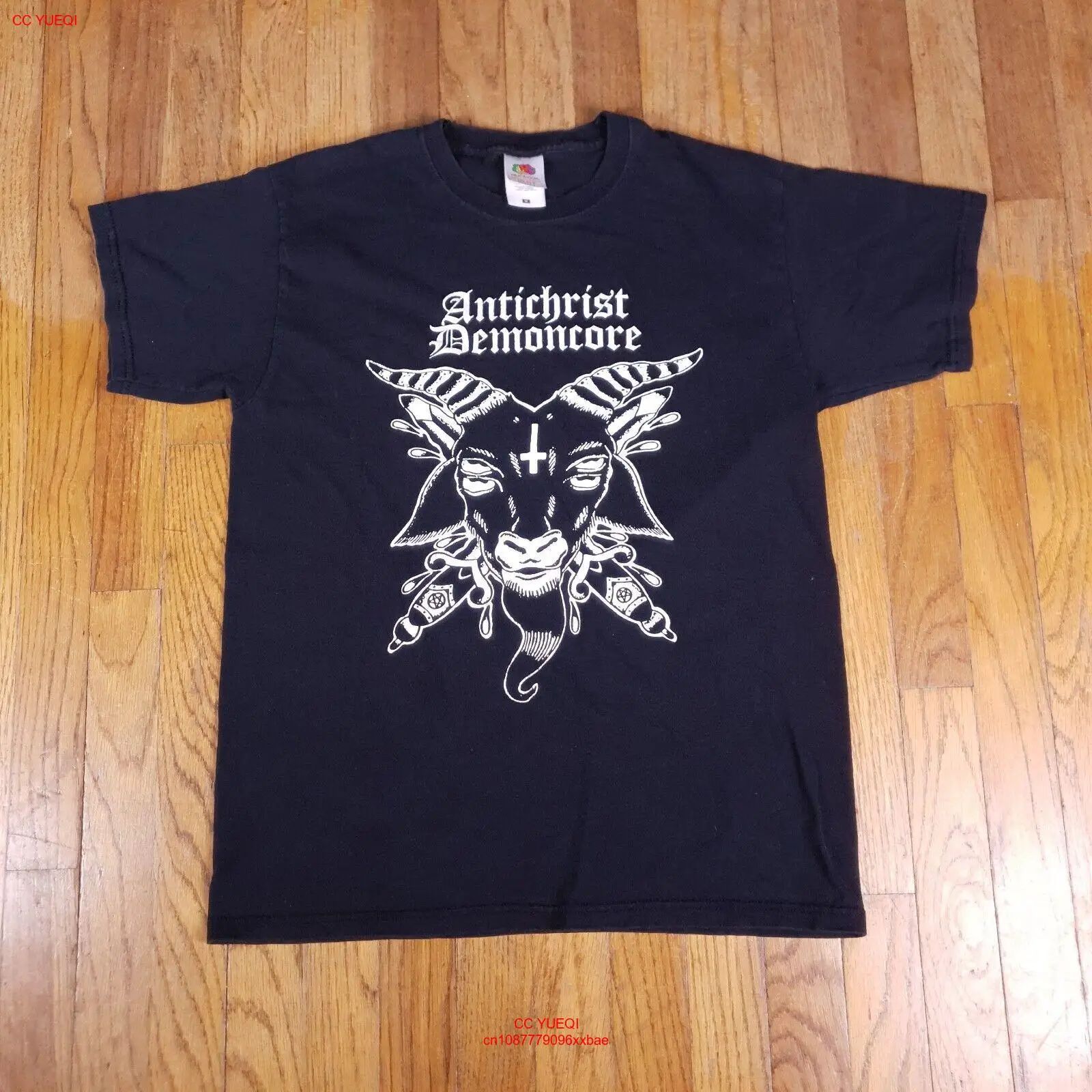 Vtg AcxDc футболка с изображением Иисуса, демона, силового акта, твердого сердечника Spazz Nails, размер M