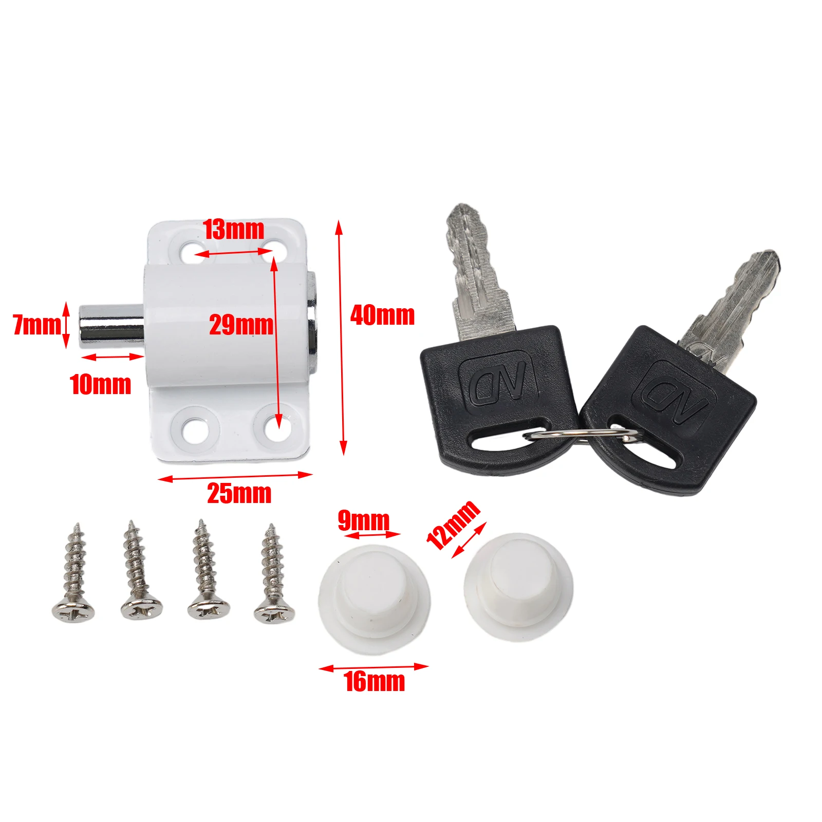

Patio Sliding Door Lock Security White/Silver/Black With Key Door Locks Frame Catch Latch Security Bolt Durable