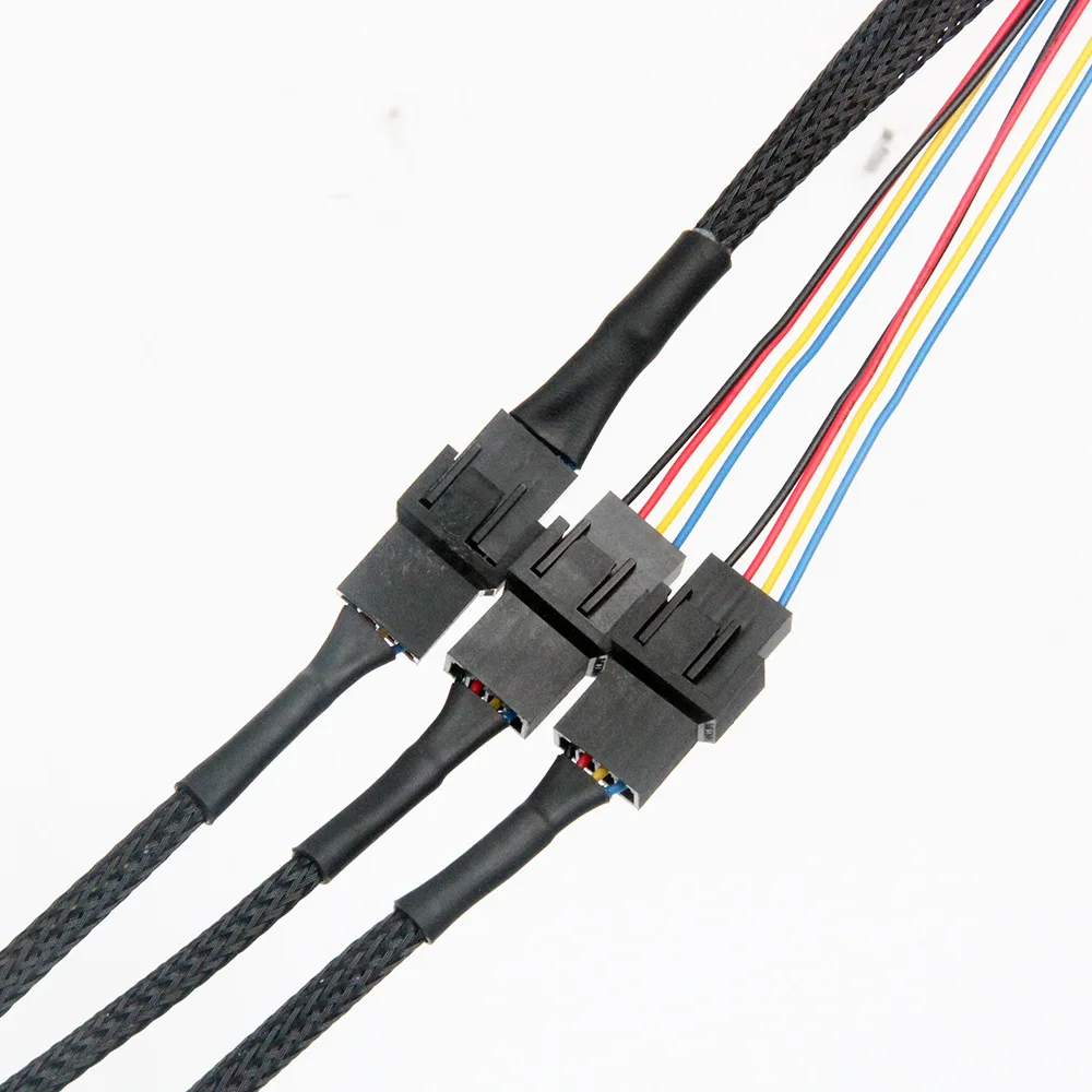 4 Pin Y Splitter Cable 4 Pin PWM Female to 3/4 Motherboard CPU Fan PC Case Fan Extension Adapter Cable Cooling Accessory pwm fan expansion cable pwm fan cable
