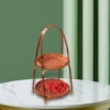 Bamboo Hand -Woven Fruit Plate Multi -Layer Refreshment Disk Display Shelf Bamboo Strip Basket Hotel Pastry Basket Fruit Plate 2