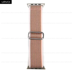 URVOI Elastic Nylon Loop Strap with Ring Closure for 44 45 49mm 46mm-S10 (Soft pink stripe)