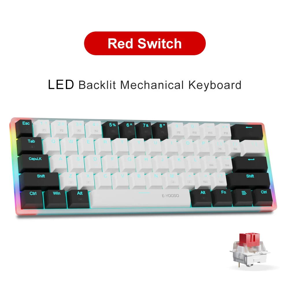 E-YOOSO Z11T USB Wired Mechanical Gaming Keyboard Blue Red Switch