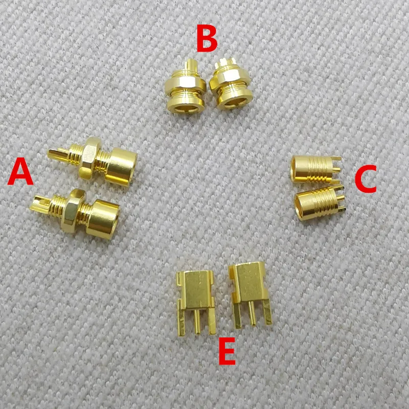 

2 pcs custom made universal pin Socket female socket mmcx Pure copper gold plated Built-in hreaded nut holder