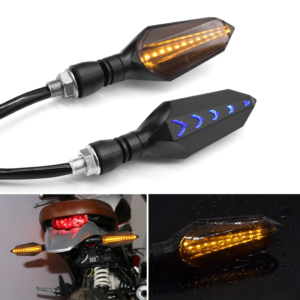2/4PCS Universal LED Turn Signals for Motorcycle Arrow Amber