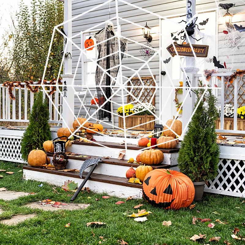 150/250 cm Schwarz Weiß Halloween Spinnennetz Riesiges Dehnbares Spinnennetz Für Home Bar Dekor Spukhaus Halloween Party Dekoration – Detail 9