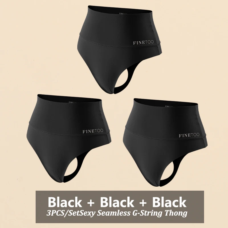 3PCS/Set Seamless High Waist Women Thongs G-String Hip Lift Body Elastic Shaping Underwear Breathable Female Panties Plus Size