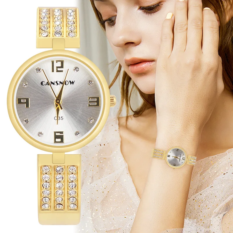 New Rhinestone Luxury Women Watches Female Fashion Gold Ladies Bracelet Watch Stainless Steel Bangle Wristwatch Dropship Reloj 6