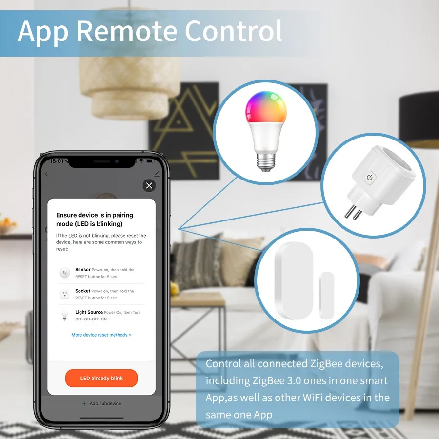 Wireless Multi-mode Smart Gateway ZigBee Bluetooth Mesh Hub Work with Tuya Smart life App Voice Control via Alexa Google Home 2