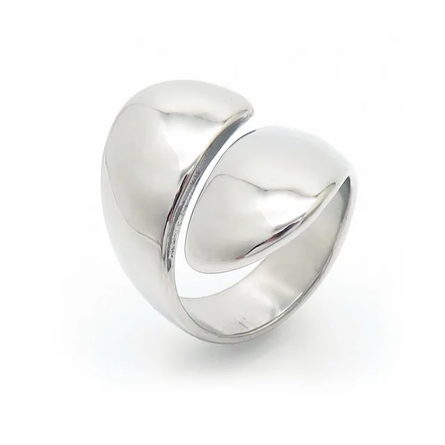 Anillos de acero inoxidable para Mujer, bandas de boda brillantes