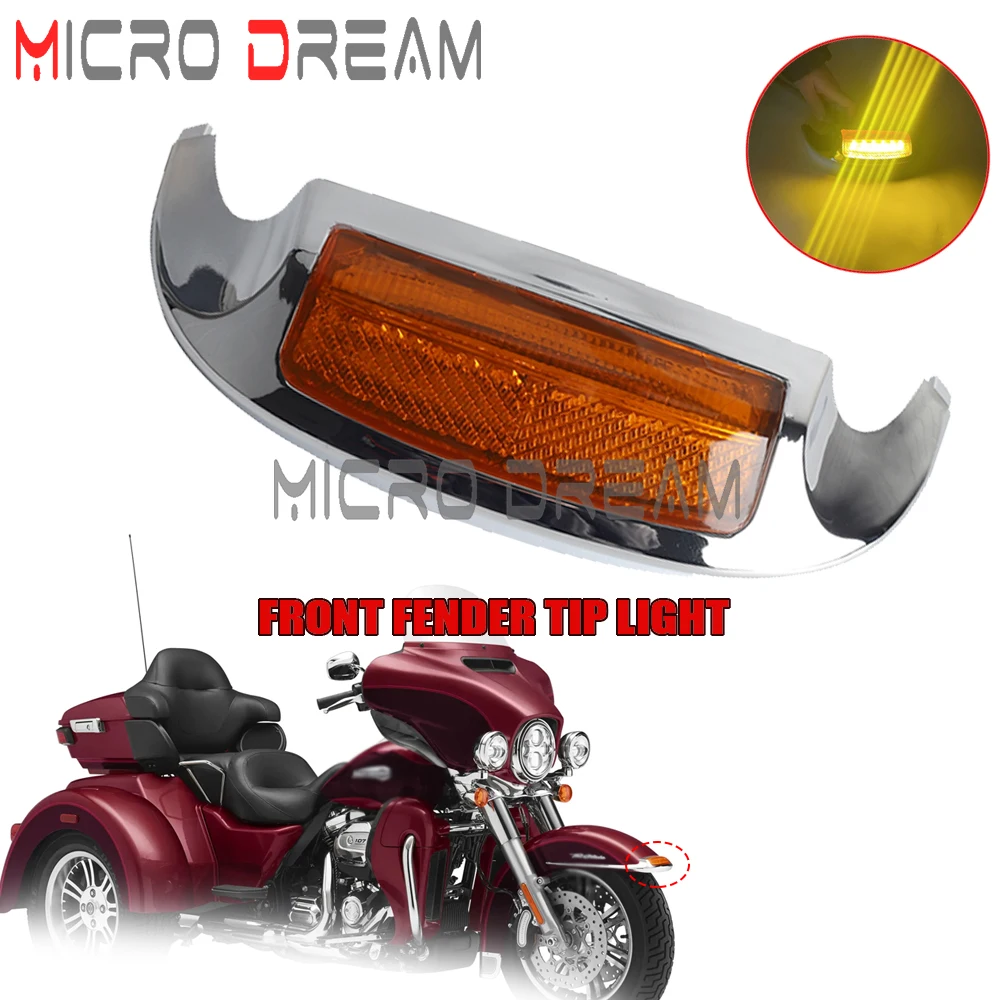 

Yelow Lens Front Fender Tip Light Lamp Trim For Harley Heritage Softail Road King Electra Glide FLSTC FLSTN FLHR FLHS FLHT