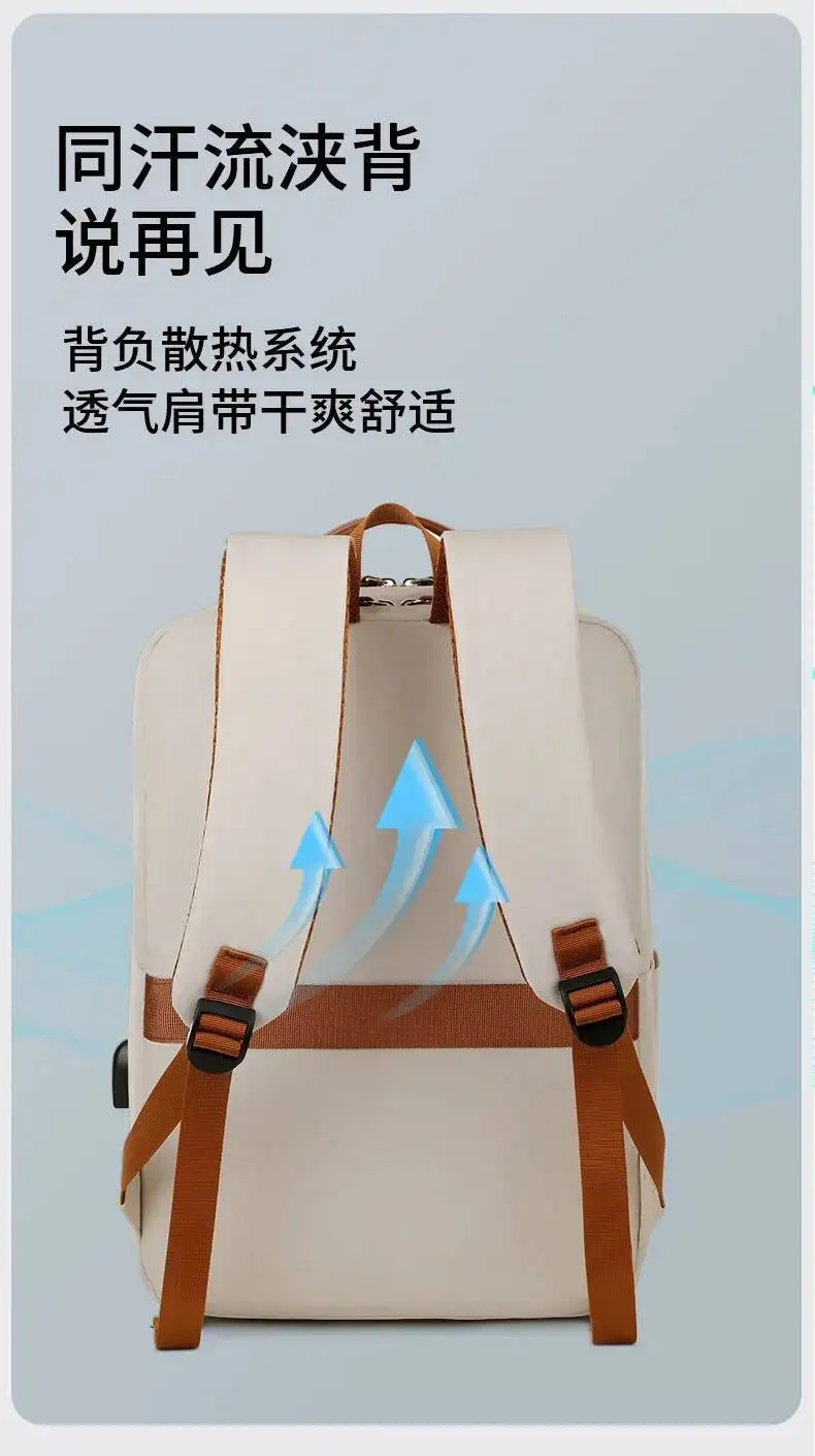 Hochwertiger, leichter Rucksack für Reisen, große Kapazität, lässige Business-Computertasche mit Laptopfach, Umhängetaschen – Detail 10