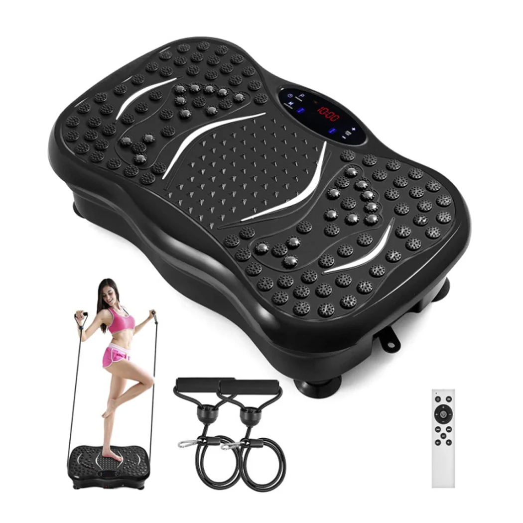 PORIYA Exercise Vibration Machine Home Gym Platform Plate Fitness Body Trainer W/Remote — Color: black