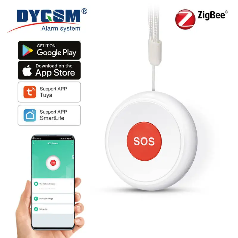 Tuya ZigBee SOS Emergency Button Elderly Children Alarm Emergency Help Switch Home Security Protection Smart Life App Control medical alert button,emergency alarm button