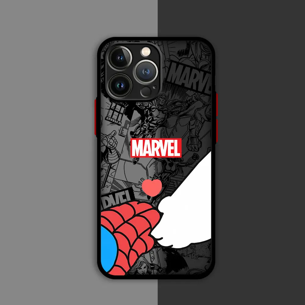 thumbnail image 1 of Funda de teléfono para iPhone 15 Pro SE 13 XS X 14 Pro Max XR 7 6S 12 Mini 8 Plus 11 Pro Marvel Spidermans Hello Kitty Matte, 1 of 5