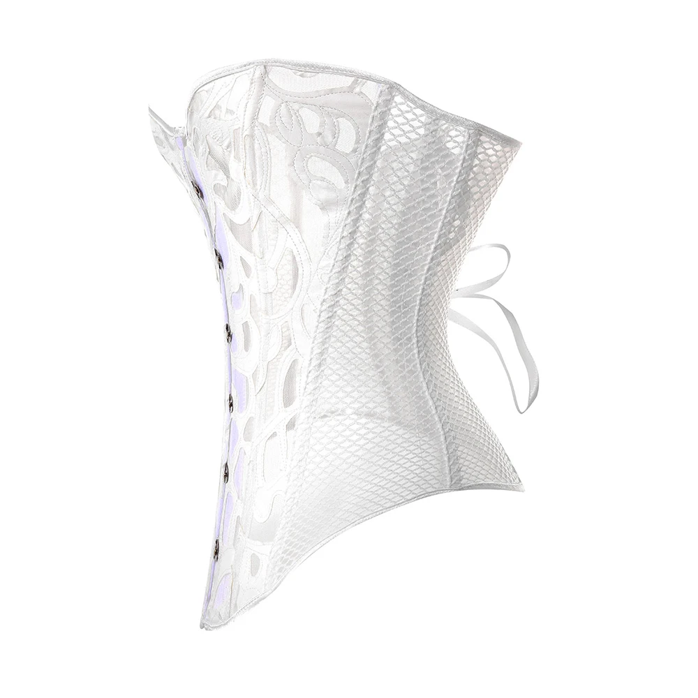 Corset Bustier Top Women's Breathable Shapwear Costumes Sexy Transparent Mesh Corselet Hollow Out Corset Bustier Top