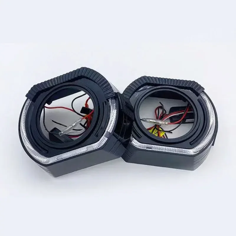 Car Headlight shrouds 2.5 Inch 3 Inch integrated Shroud Cover LED Angel Eyes for Projector Lens Headlight Decoration Accessories