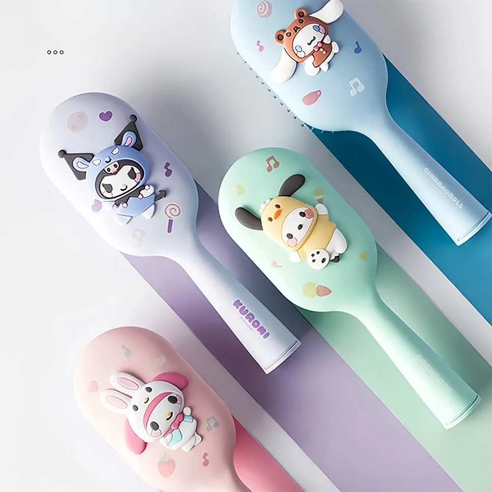 MINISO Sanrio Characters Kulomi Cinnamoroll Melody Balloon Cartoon Square Massage Comb Girl Gift Genuine Products Cute Comb 2