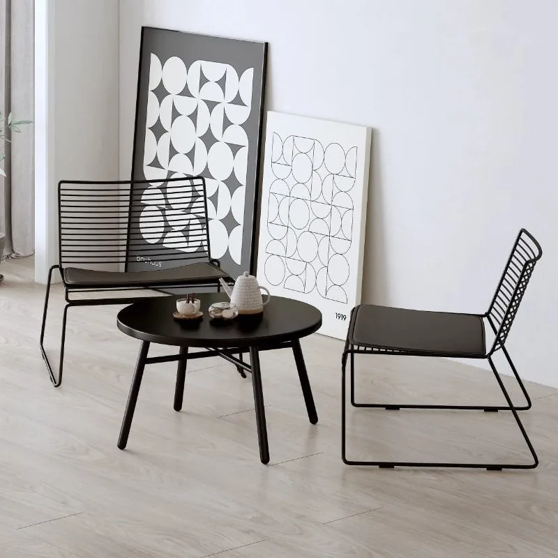 Outdoor Simple Cafe Balcony Leisure Iron Courtyard Garden Open-air Milk Tea Shop Outdoor Table and Chair Combination Furniture 1