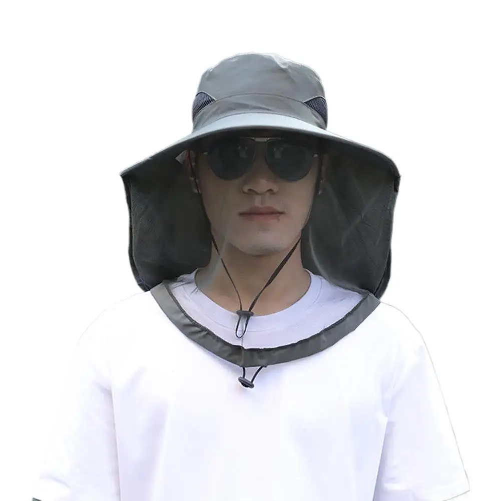 접이식 모기 모자, 숨겨진 그물망, 벌레 퇴치, 캐주얼 야외용, 자외선 차단, 낚시 모자, 파나마 모자