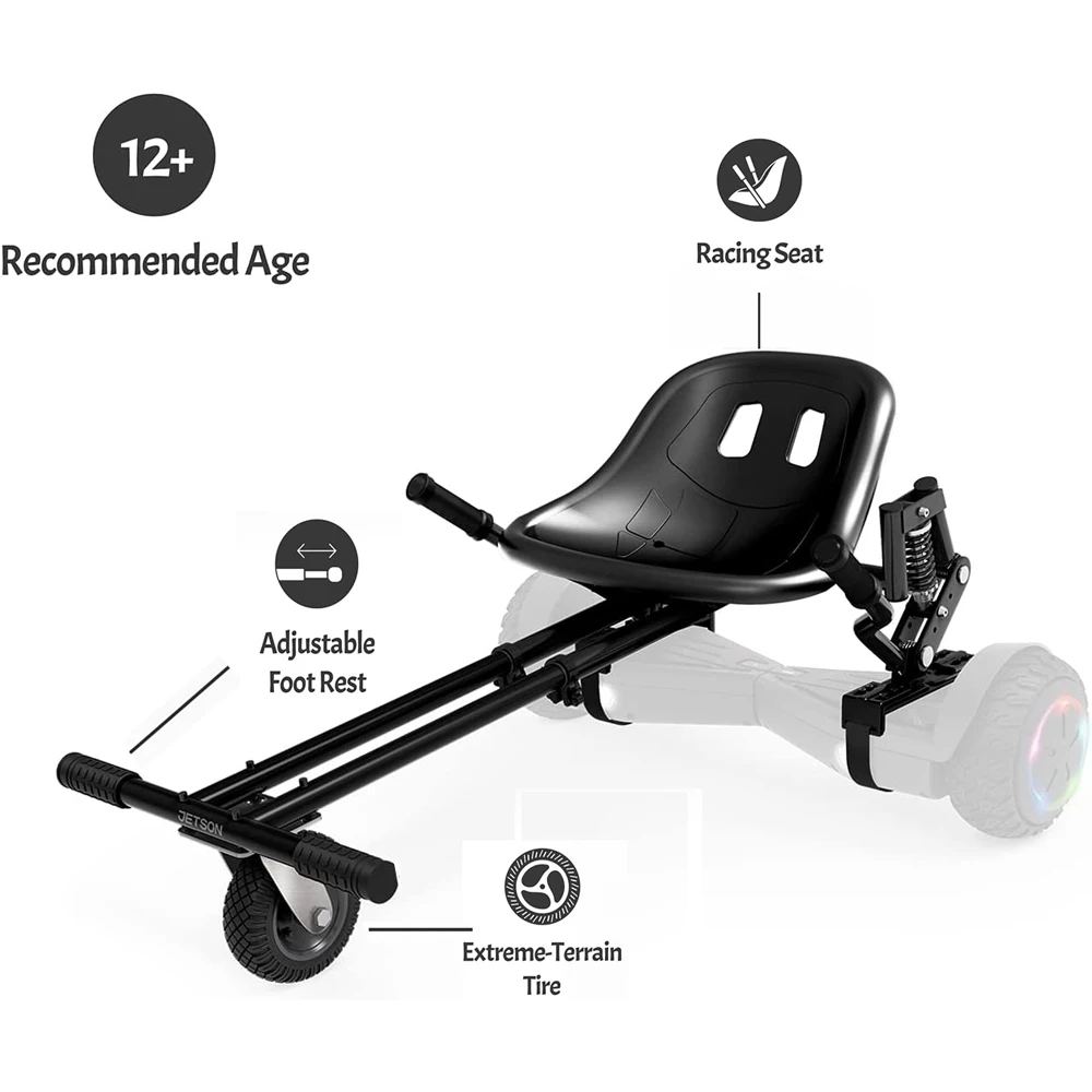 Universal Hoverboard Attachment-Converts Hoverboard to Sit Down Electric Go Kart with Rear Suspension for Off Road Riding