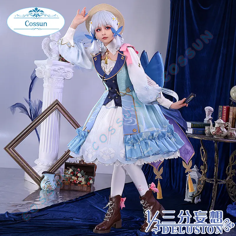 

Игровой костюм Genshin Impact Kamisato Ayaka, великолепное милое платье, костюм для косплея, Женский костюм для Хэллоуина