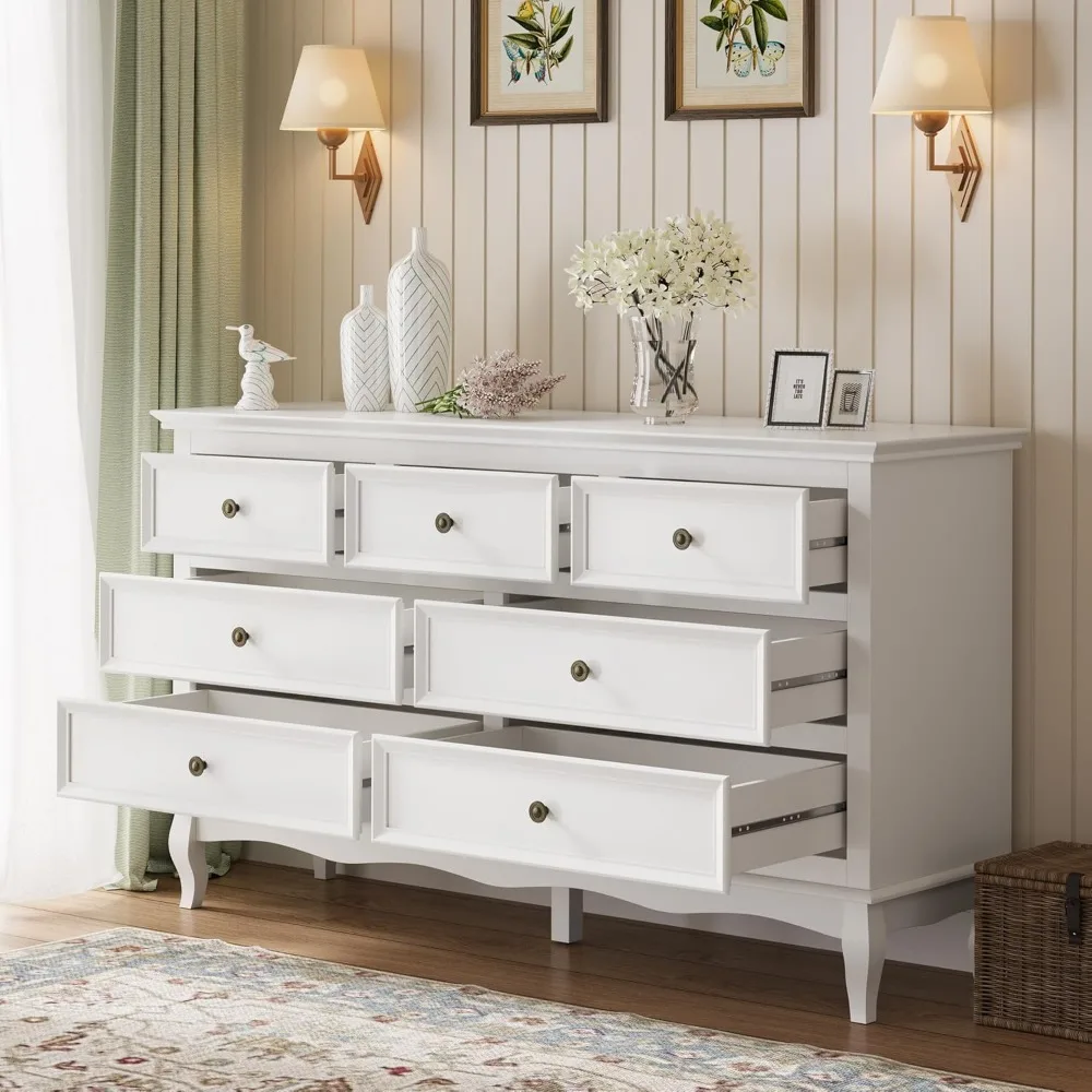 7 Drawer Dresser  of 2 for Bedroom, Modern Chest of Drawers with, Closet Cabinet Organizer for Living Room, Hallway, Dresser 3